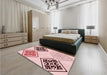 Patterned Light Rose Pink Rug in a Bedroom, pat646rd