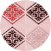 Square Patterned Light Rose Pink Rug, pat646rd