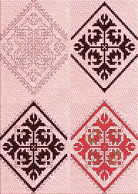 Machine Washable Transitional Light Rose Pink Rug, wshpat646rd