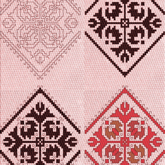 Machine Washable Transitional Light Rose Pink Rug, wshpat646rd