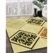 Machine Washable Transitional Dark Golden Brown Rug in a Family Room, wshpat646yw