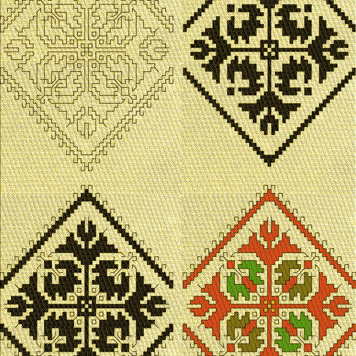 Machine Washable Transitional Dark Golden Brown Rug, wshpat646yw