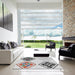 Square Patterned Off-White Novelty Rug in a Living Room, pat646