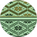 Square Patterned Light Green Rug, pat647grn