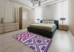 Patterned Blossom Pink Rug in a Bedroom, pat647pur