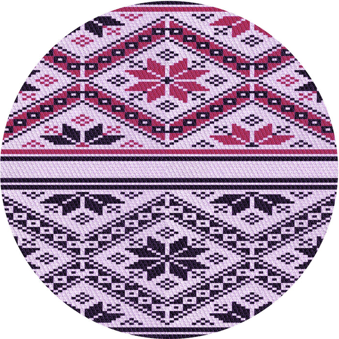 Square Patterned Blossom Pink Rug, pat647pur