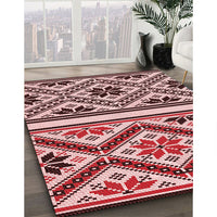 Patterned Saffron Red Rug, pat647rd