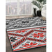 Patterned Gray Novelty Rug in Family Room, pat647