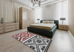 Patterned Gray Novelty Rug in a Bedroom, pat647