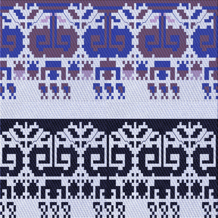 Round Patterned Blue Rug, pat648blu