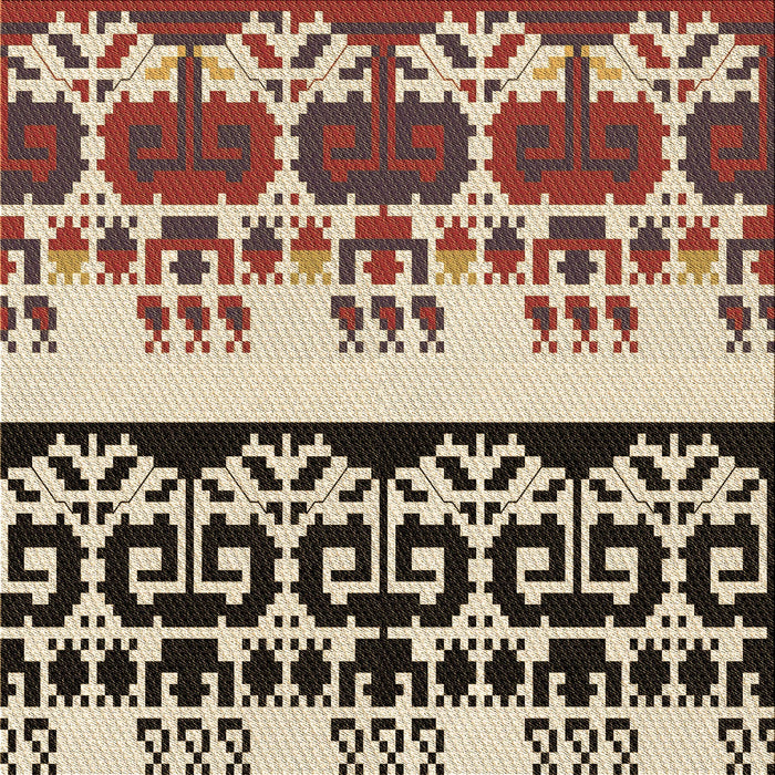 Round Patterned Vermilion Red Rug, pat648brn