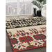 Patterned Vermilion Red Rug in Family Room, pat648brn