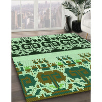 Patterned Light Green Rug, pat648grn