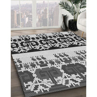 Patterned Black Rug, pat648gry