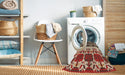 Machine Washable Transitional Saffron Red Rug in a Washing Machine, wshpat648org