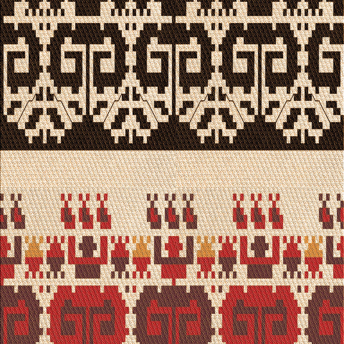 Patterned Saffron Red Rug, pat648org