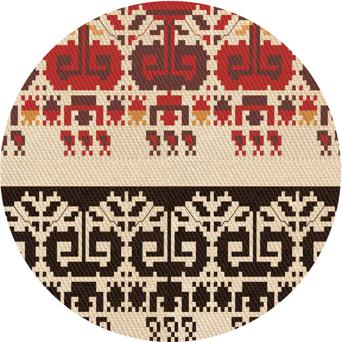 Square Machine Washable Transitional Saffron Red Rug in a Living Room, wshpat648org
