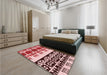 Patterned Baby Pink Rug in a Bedroom, pat648rd