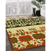 Patterned Red Brown Rug, pat648yw