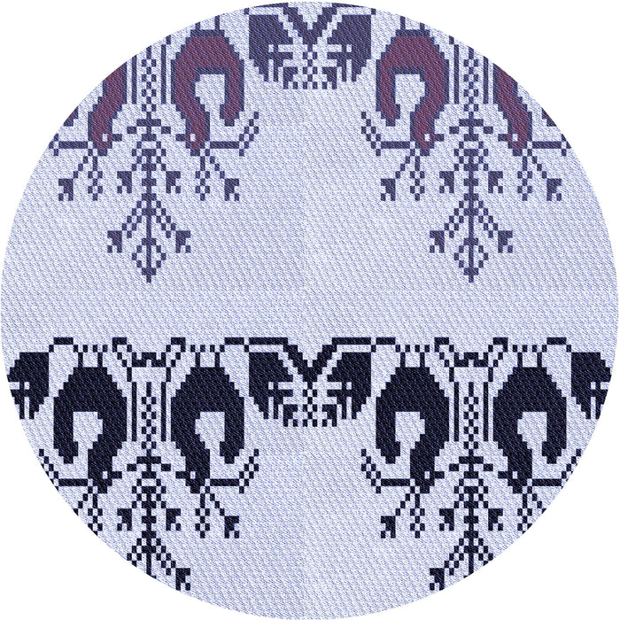 Square Patterned Lavender Blue Rug, pat649blu
