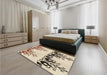 Patterned Sienna Brown Rug in a Bedroom, pat649brn