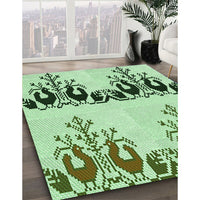Patterned Green Rug, pat649grn