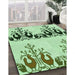 Patterned Green Rug in Family Room, pat649grn