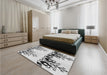 Patterned Platinum Gray Rug in a Bedroom, pat649gry