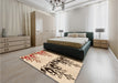 Patterned Red Rug in a Bedroom, pat649org