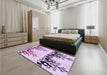 Patterned Orchid Purple Rug in a Bedroom, pat649pur