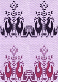 Machine Washable Transitional Orchid Purple Rug, wshpat649pur