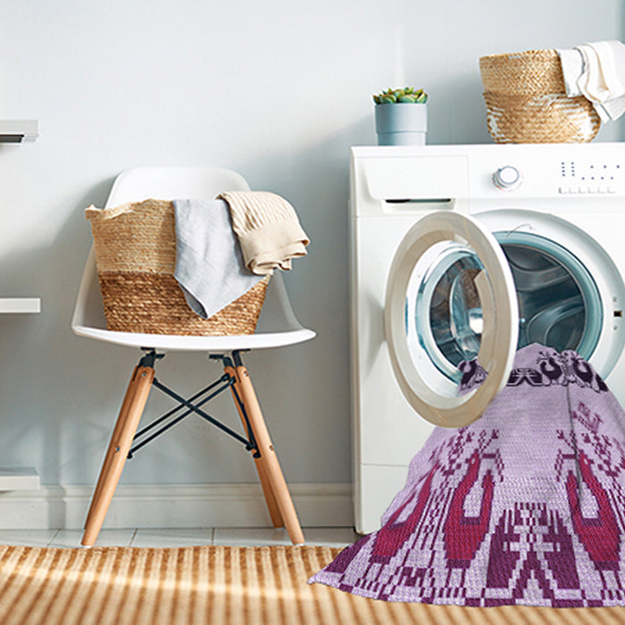 Machine Washable Transitional Orchid Purple Rug in a Washing Machine, wshpat649pur