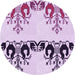 Square Patterned Orchid Purple Rug, pat649pur