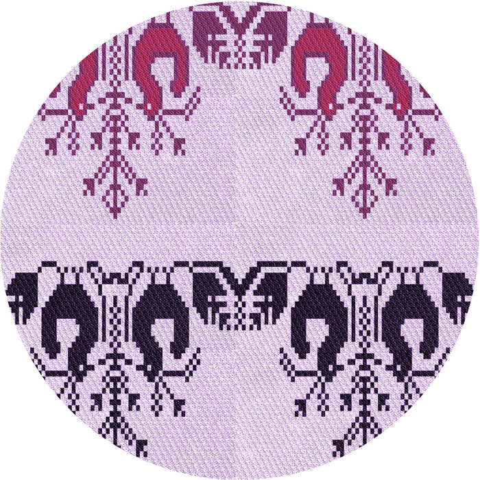 Square Machine Washable Transitional Orchid Purple Rug in a Living Room, wshpat649pur