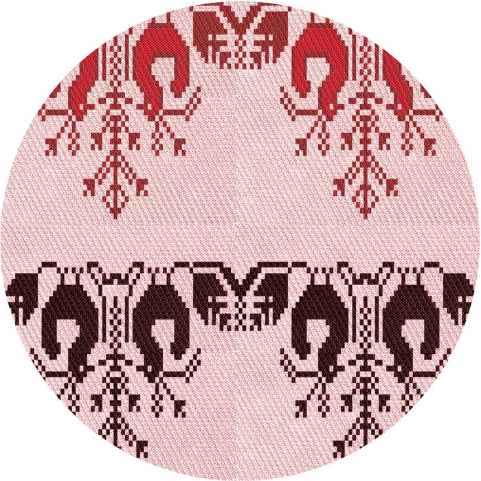 Square Patterned Light Rose Pink Rug, pat649rd