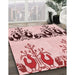 Patterned Light Rose Pink Rug in Family Room, pat649rd
