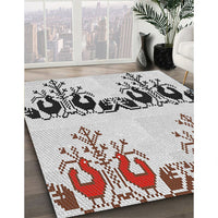 Patterned Off-White Novelty Rug, pat649