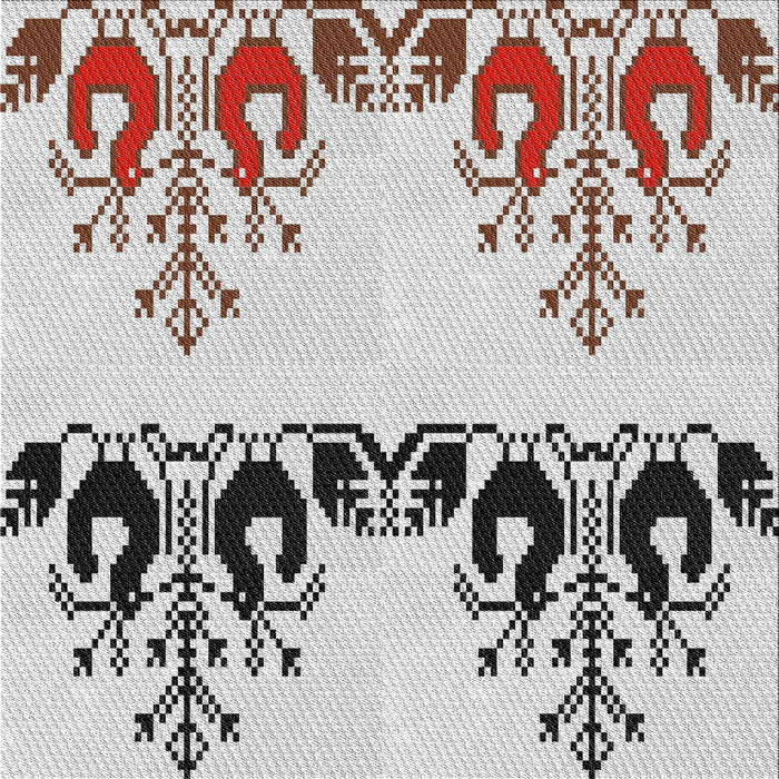 Square Patterned Off-White Novelty Rug, pat649