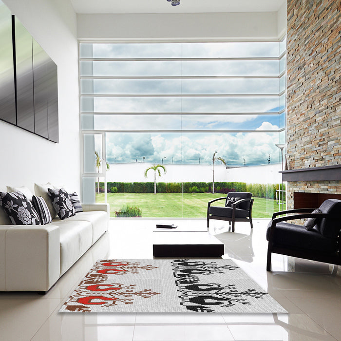 Square Machine Washable Transitional White Smoke Rug in a Living Room, wshpat649