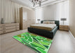 Patterned Green Rug in Family Room, pat65grn