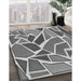 Patterned Cloud Gray Rug in Family Room, pat65gry