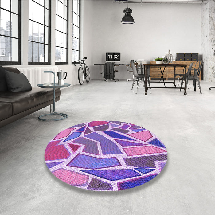 Patterned Dark Orchid Purple Rug in a Kitchen, pat65pur