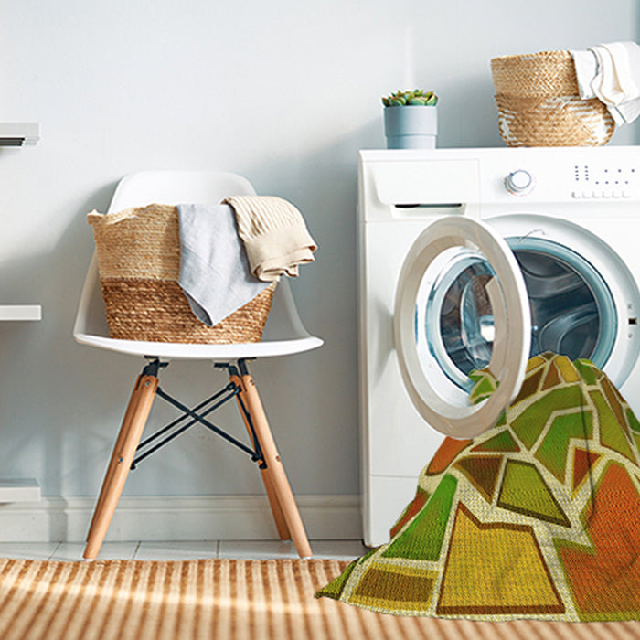 Machine Washable Transitional Golden Brown Yellow Rug in a Washing Machine, wshpat65yw