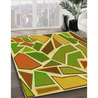 Patterned Golden Brown Yellow Rug, pat65yw