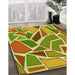 Patterned Golden Brown Yellow Rug in Family Room, pat65yw