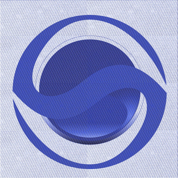 Round Patterned Blue Rug, pat650blu