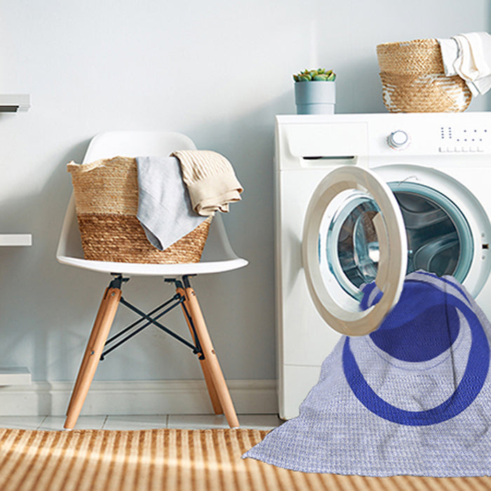 Machine Washable Transitional Blue Rug in a Washing Machine, wshpat650blu