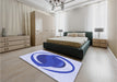 Patterned Blue Rug in a Bedroom, pat650blu