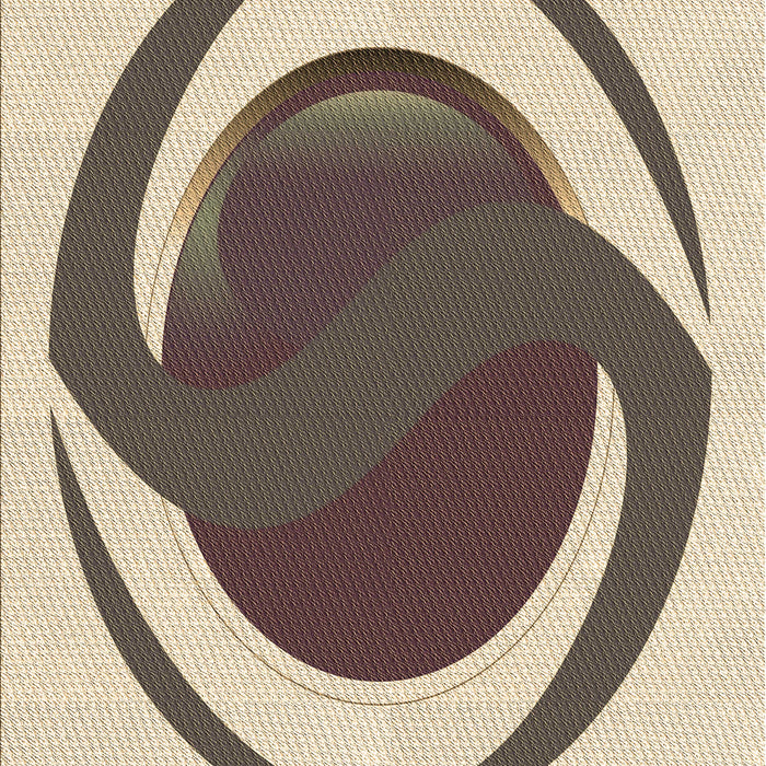 Patterned Deep Peach Orange Rug, pat650brn