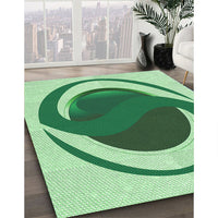 Patterned Pale Green Rug, pat650grn